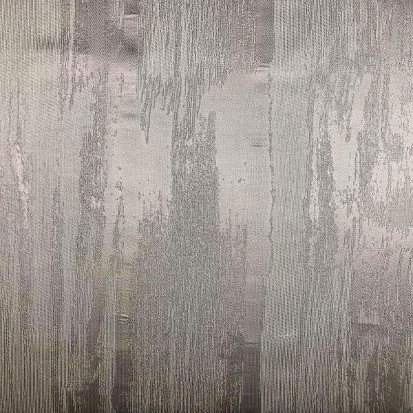 Coupon de tissu damassé en polyester et viscose argenté 3m x 1,40m