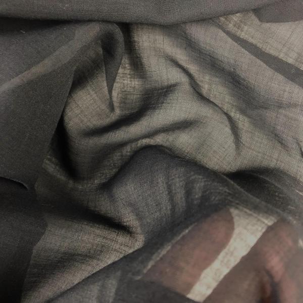 Coupon de tissu étamine de laine noire très fine 1,50m ou 3m x 1,40m