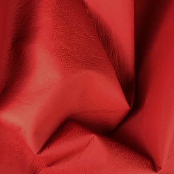 Coupon de tissu vinyle mat en coton et enduction polyuréthane rouge orangé 1m x 1,40m