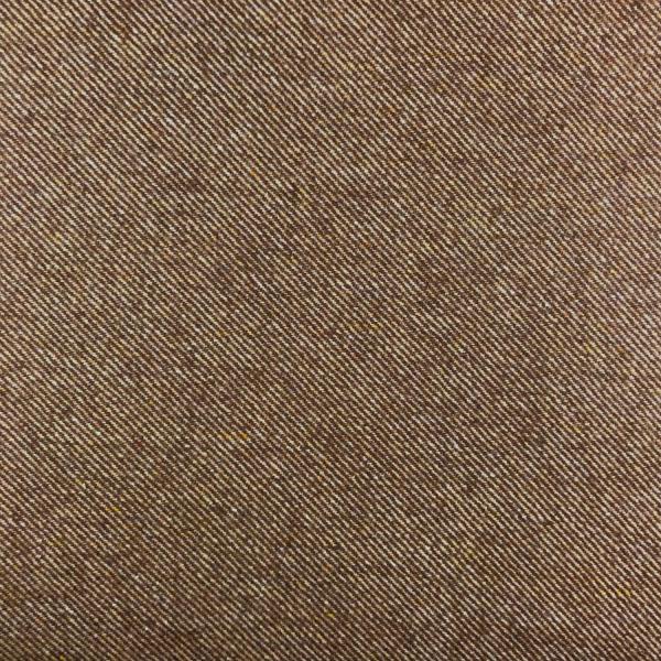 Coupon de tissu en sergé de laine, polyester et soie couleur noisette chiné 1,50m ou 3m x 1,50m