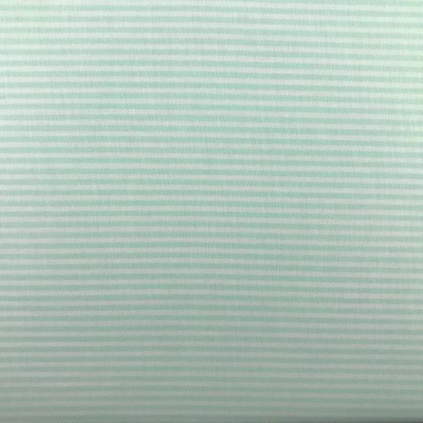 Coupon de tissu pour chemise en sérgé de coton rayé vert menthe pastel et blanc cassé 2m x 1,40m