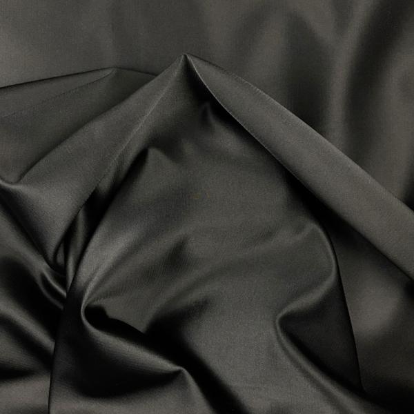 Coupon of black polyester and cotton satin fabric 1m50 or 3m x 1,40m