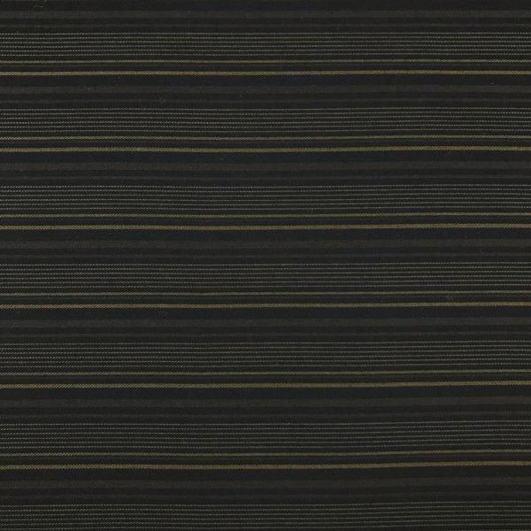 Coupon de tissu en sergé de coton rayé dans les tons de noir et de brun 1,50m ou 3m x 1,40m
