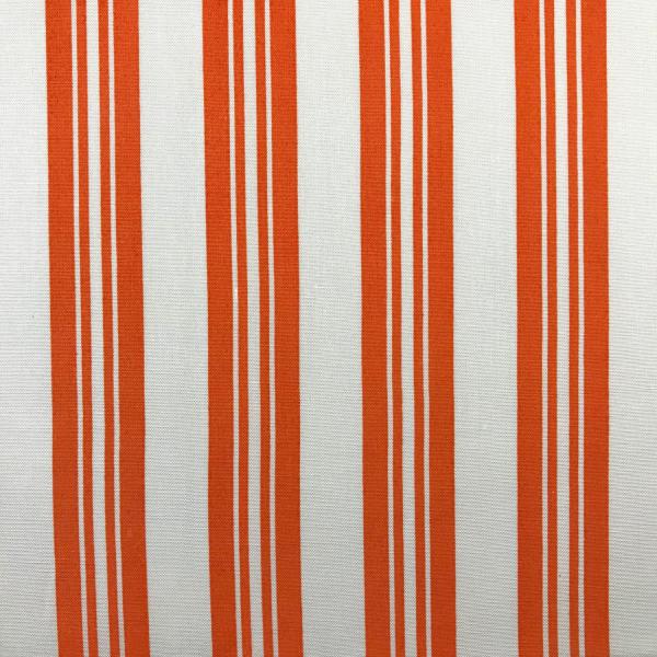Coupon de tissu toile épaisse en lin et viscose rayures orange et crème 1,50m ou 3m x 1,50m
