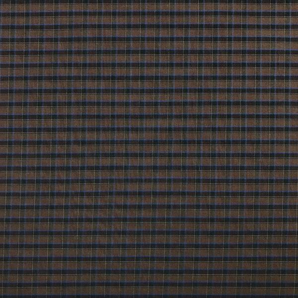 Coupon de tissu en toile de coton et laine brune et bleue à carreaux 1,50m ou 3m x 1,50m