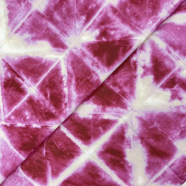 Coupon de tissu en toile de viscose effet tie and dye rose et beige 1,50m ou 3m x 1,40m