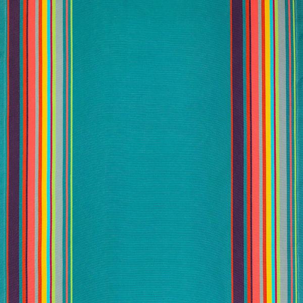 Coupon de toile à transat turquoise à rayures latérales multicolores 3,20m x 0,43m