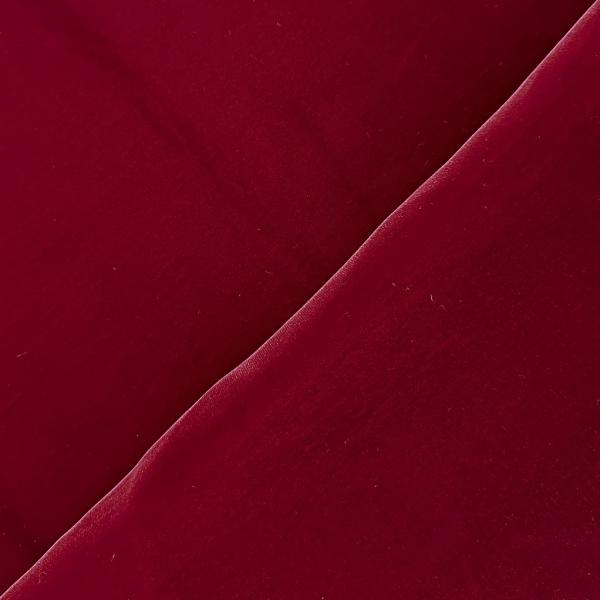 Coupon de tissu velours en viscose rouge bordeaux 1m50 ou 3m x 1,40m