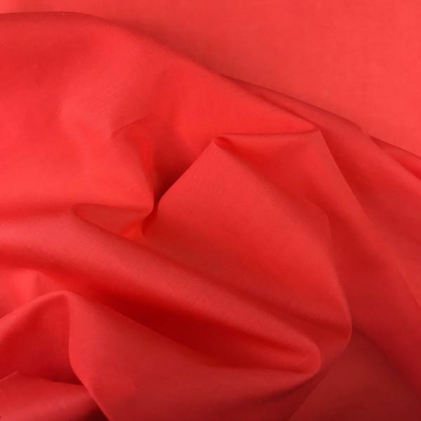 Coupon de tissu en voile de coton corail rosé 1,50m ou 3m x 1,40m