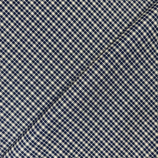 Coupon de tissu en sergé de coton à carreaux bleu marine jaune 1,50m ou 3m x 1,50m