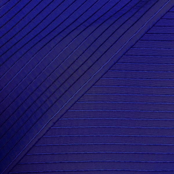Coupon de tissu en viscose mélangée rayures bayadères bleu 1,50m ou 3m x 1,40m