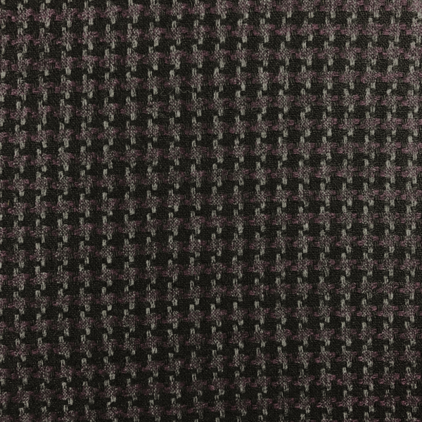 Coupon de tissu en natté en trois couleurs en laine et polyester noir 3m x 1,40m