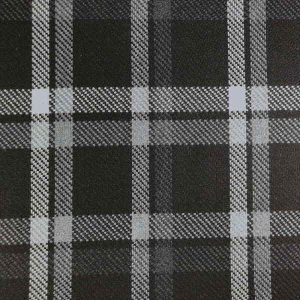 Coupon de tissu en natté de laine à carreaux noir et gris 3m x 1,40m