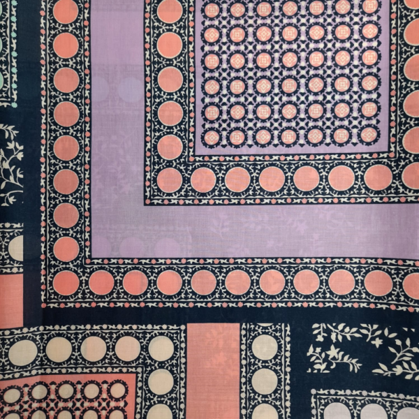 Coupon de tissu en voile de coton à imprimé patchwork multicolore 1,50m ou 3m x 1,40m