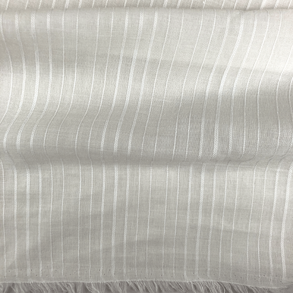 Coupon de tissu en voile de coton crème à rayures 1,50m ou 3m x 1,50m